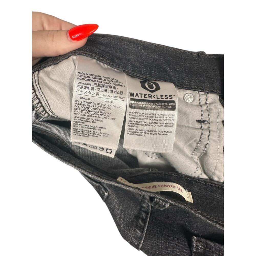 Levi’s 311 Shaping Skinny Jeans W31 L30 Black Studded Side Detail - Picture 6 of 8